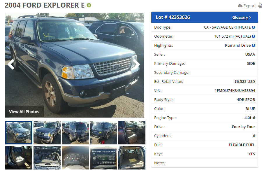 2004 FORD EXPLORER E